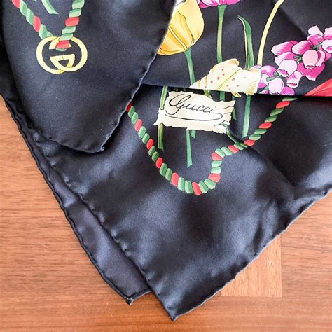 black gucci scarf|authentic gucci silk scarf.